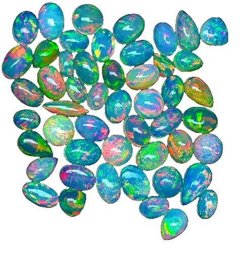 10-12MM Ethiopian Opal Multi Fire,2Pcs Cabochon Rare Quality Ethiopian Opal Multi Fire,2Pcs MIX Cabochon Ethiopian Opal Cabochon Natural welo opal multi fire opal loose Gemstone For Jewelry Making von WORLD WIDE GEMS