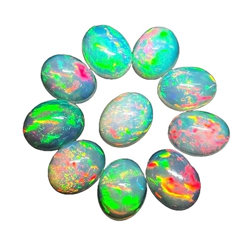 7x9MM Opal,10pcs Cabochon Rare Quality Opal,10pcs OVAL Cabochon Ethiopian Opal Cabochon Natural welo opal multi fire opal loose Gemstone For Jewelry Making SK-WWG-OPAL-LOOSE-1782 von WORLD WIDE GEMS