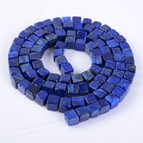 BEADS GEMSTONE 0148 4mm Blau Lapislazuli Würfel Edelstein lose Perlen 16 Zoll Long Code-HIGH-34197 von WORLD WIDE GEMS