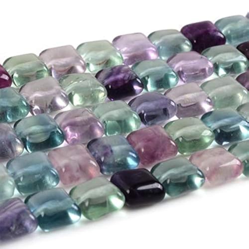 BEADS GEMSTONE 0152 8mm AAA Multicolor Fluorit Puff Square Loose Edelstein Perlen 16 Zoll Long Code-HIGH-34062 von WORLD WIDE GEMS