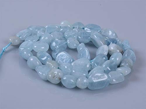 BEADS GEMSTONE 0236 Natural Aquamarin Kristall Pebble Chips lose Edelstein Perlen 16 Zoll Lange Größe: approx 5-7mm Code-HIGH-34258 von WORLD WIDE GEMS