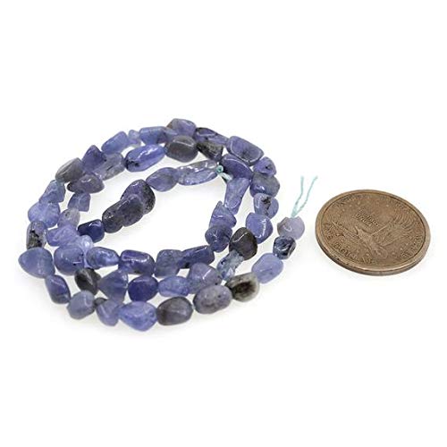 BEADS GEMSTONE 0410 Tansanit Pebble Chips lose Edelstein Perlen 16 Zoll Lange Größe: 4-7mm Code-HIGH-33951 von WORLD WIDE GEMS