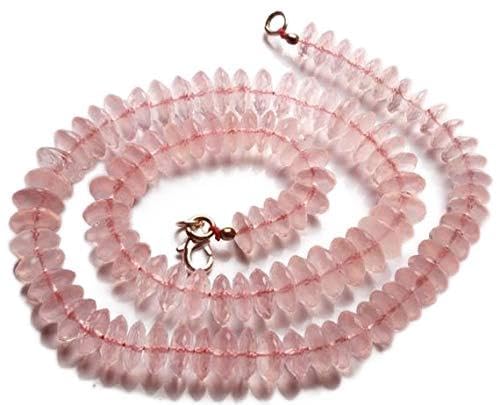 BEADS GEMSTONE 1 Strand Natural 16 Zoll Rose Quartaz Deutsch Cutting Rondelles Perlen Faceted Halskette 8.5 to 10.5 MM Code-HIGH-28347, Edelstein Metall Stein von WORLD WIDE GEMS