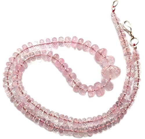 BEADS GEMSTONE 1 Strand Natural 18 Inch Beach Super Finest-Quality Ultimate Quality Natural Morganite Big Size Perlen Faceted Rondelle Halskette 4 to 9,5 MM Code-HIGH-22303, Edelstein Metall Stein von WORLD WIDE GEMS