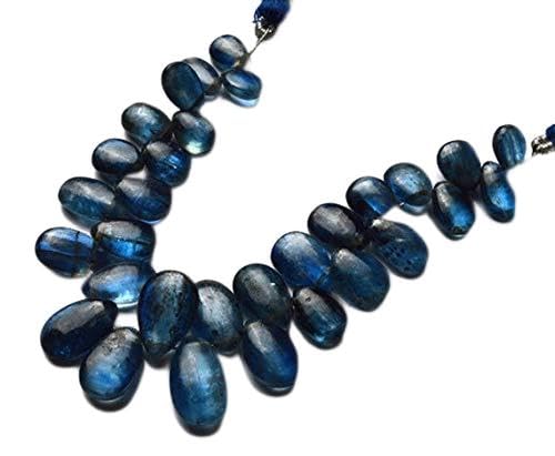 BEADS GEMSTONE 1 Strand Natural 5 Inch AAA Quality,Teal Blue BIO Kyanite Smooth Pear Shape Briolettes, 8 To 15MM Code-HIGH-28777 von WORLD WIDE GEMS