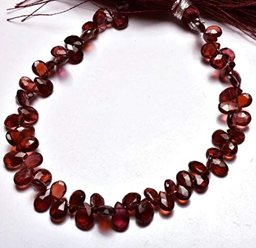 BEADS GEMSTONE 1 Strand Natural 6,5 Inch Natural Edelstein Faceted Perlen Pear Shape Perlen Briolettes Sehr Rare Red Granat 5 To 6.5MM Code-HIGH-22140 von WORLD WIDE GEMS