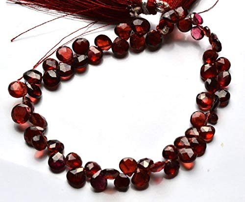 BEADS GEMSTONE 1 Strand Natural 7 Inch Natural Edelstein Faceted Perlen Herzform Briolettes Sehr Rare Red Granat 4 To 7MM Code-HIGH-21566 von WORLD WIDE GEMS