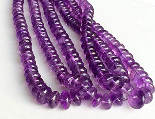 BEADS GEMSTONE 1 Strand Natural Amethyst Plain Rondelle Beads, African Amethyst Edelstein Beads, Purple Beads, African Amethyst Necklace, 9mm Code-HIGH-16059 von WORLD WIDE GEMS