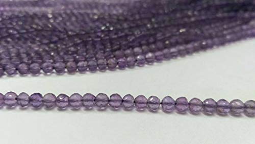 BEADS GEMSTONE 1 Strand Natural Amethyst Round Faceted Beads 4-4,5mm 13 Zoll Strand Code-HIGH-38477 von WORLD WIDE GEMS