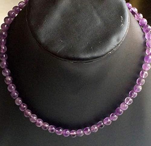 BEADS GEMSTONE 1 Strand Natural Amethyst Round Plain Beads, Amethyst Edelstein Beads, Lila AAA Edelsteine, 6,5mm Perlen, 14 Zoll Code-HIGH-17914 von WORLD WIDE GEMS