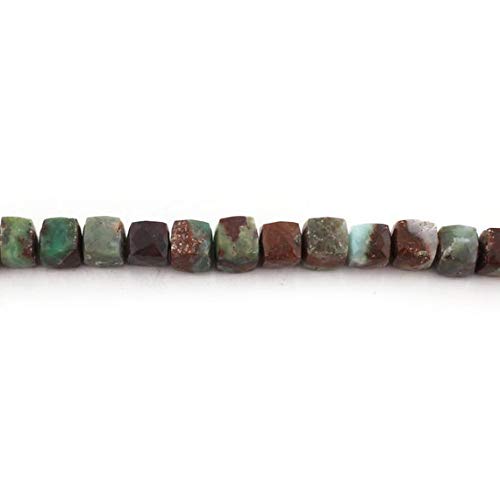 BEADS GEMSTONE 1 Strand Natural Bio Chrysoprase Faceted Cube Perlen Briolettes - Chrysoprase Box Shape Beads 8mm-11mm 8 Zoll Code-HIGH-14111, Edelstein Metall Stein von WORLD WIDE GEMS