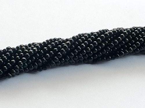 BEADS GEMSTONE 1 Strand Natural Black Tourmaline Beads, Black Tourmaline Plain Rondelles, Smooth Black Round Balls, Black Tourmaline Necklace, 9-10mm 8 Inch Long Code-HIGH-18861 von WORLD WIDE GEMS