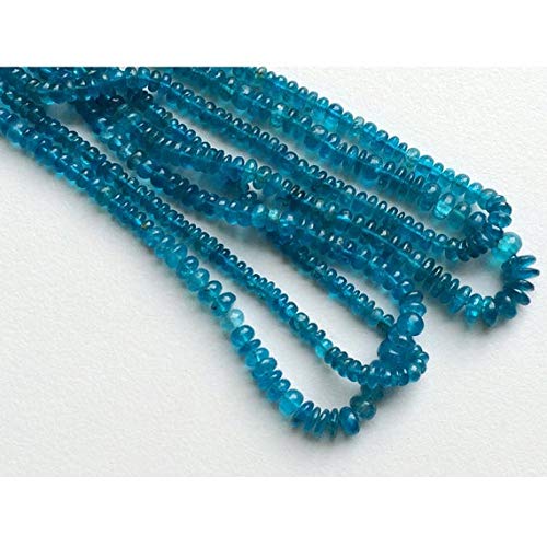 BEADS GEMSTONE 1 Strand Natural Blue Apa, Aaa Edelsteine, Rondelle Perlen, Großhandel Price, 4-8mm 12 Zoll Lange Code-HIGH-16953 von WORLD WIDE GEMS