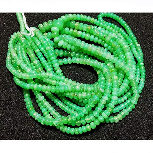 BEADS GEMSTONE 1 Strand Natural Chrysoprase Rondelle Beads/Rondelle Beads/4mm To 6mm Beads - Half Strand 8 Zoll Code-HIGH-18937 von WORLD WIDE GEMS