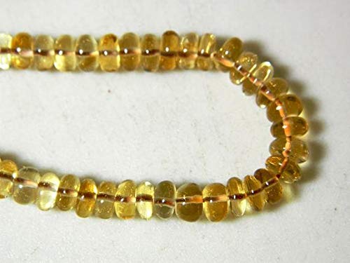 BEADS GEMSTONE 1 Strand Natural Citrine Beads, 10mm Rondelle Beads, Smooth Rondelles, 10 Inch Code-HIGH-17030 von WORLD WIDE GEMS