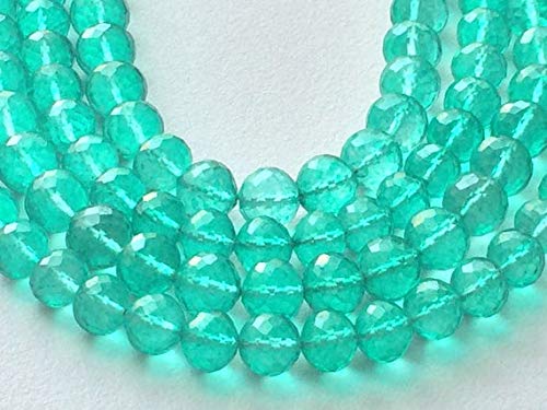 BEADS GEMSTONE 1 Strand Natural Crystal Quarz, Coated Crystal Bead, Faceted Round Ball Beads, Smaragd Green Color, 7-8mm, Approx, 4 Inch Code-HIGH-15437 von WORLD WIDE GEMS