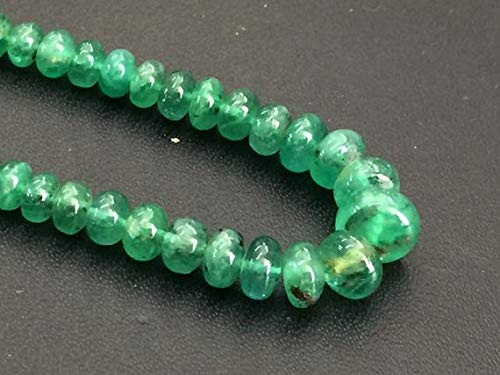 BEADS GEMSTONE 1 Strand Natural Emerald Plain Rondelle Beads, Smaragd Necklace, Original Smaragd, 2,5mm - 6mm, 16 Zoll Code-HIGH-16193 von WORLD WIDE GEMS