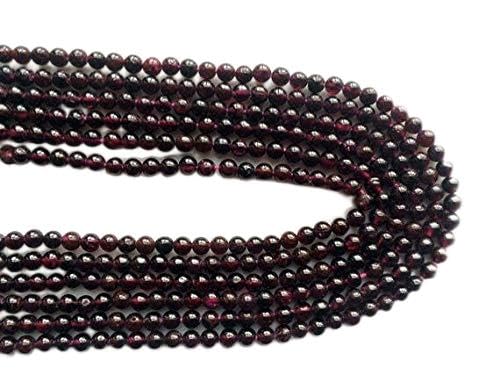 BEADS GEMSTONE 1 Strand Natural Granat Edelstein Runde Kugeln, Granat Perlen, 4,5mm, 14 Zoll Code-HIGH-19156 von WORLD WIDE GEMS