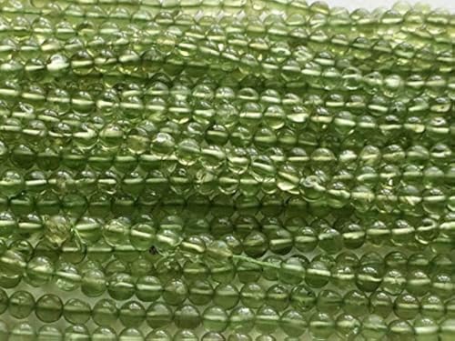 BEADS GEMSTONE 1 Strand Natural Green Perit Plain Round Balls, Green Perit, 3,5mm Beads, 13 Inch Code-HIGH-15631 von WORLD WIDE GEMS