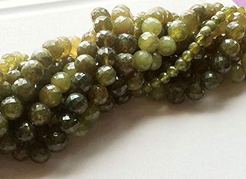 BEADS GEMSTONE 1 Strand Natural Grossular Garnet, Green Granat Rondelles, Vessonit Beads, Faceted Rondelle Beads, 5-6mm Round Beads 5 Inch Long Code-HIGH-16198 von WORLD WIDE GEMS