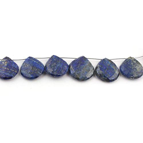 BEADS GEMSTONE 1 Strand Natural Lapis Lazuli Faceted Briolettes - Herzform Perlen - 22mmx19mm-25mmx23mm 6 Zoll Code-HIGH-13283, Edelstein Metall Stein von WORLD WIDE GEMS