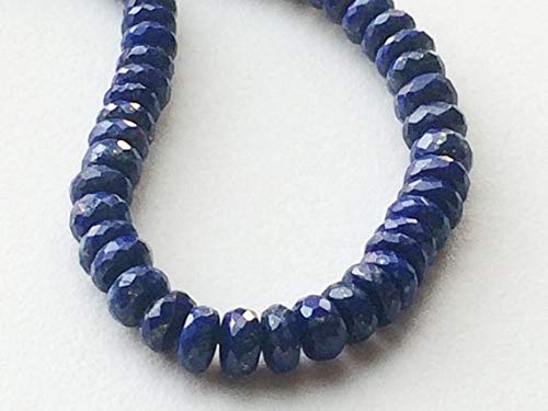 BEADS GEMSTONE 1 Strand Natural Lapis Lazuli Faceted Reifen Perlen, Lapis Rondelle, Lapislazuli Halskette 5mm To 7mm, 7 Zoll Code-HIGH-17998, Edelstein Metall Stein von WORLD WIDE GEMS