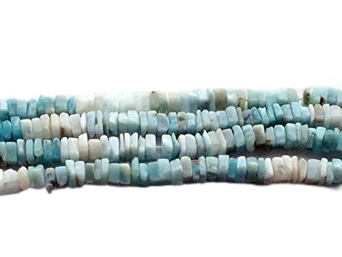 BEADS GEMSTONE 1 Strand Natural Larimar Dish Heishi Beads, Larimar Spacer Heishi Beads, Larimar Necklace, Blue Larimar Beads, 6mm Beads, 16 Inch Code-HIGH-16661, Edelstein Metall Stein von WORLD WIDE GEMS