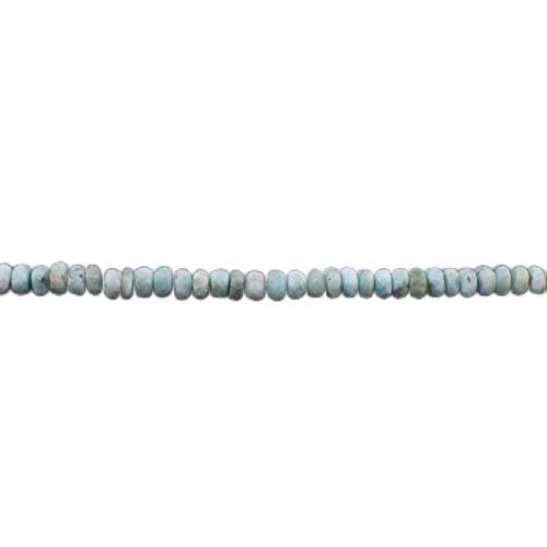 BEADS GEMSTONE 1 Strand Natural Larimar Super Rare Natural Edelstein Faceted Rondelles - Stefilia Rondelle Perlen 7mm-8mm 14 Zoll Code-HIGH-12243 von WORLD WIDE GEMS