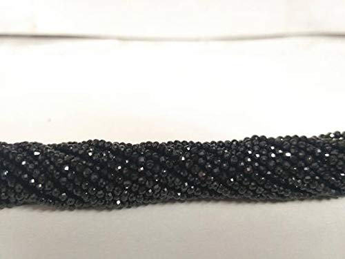 BEADS GEMSTONE 1 Strand Natural Micro Indian Black Spinell Faceted Rondelle Beads 2,3mm 13 Inch Long Beach Code-HIGH-38424 von WORLD WIDE GEMS