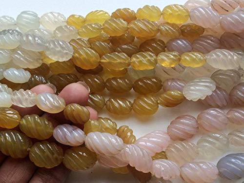 BEADS GEMSTONE 1 Strand Natural Multi Chalceny Hand Carved Oval Beads, Multi Chalcy Oval Nuggets, 12-20mm, 6 Inch Code-HIGH-17033 von WORLD WIDE GEMS