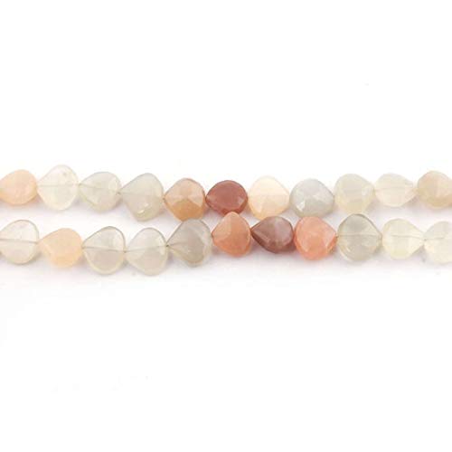 BEADS GEMSTONE 1 Strand Natural Multi Moonstone Faceted Heart Center Drill Briolettes - Multi Moonstone Beads. 9mmx11mm-10mmx11mm 8 Zoll Code-HIGH-14029, Edelstein Metall Stein von WORLD WIDE GEMS