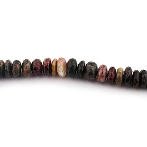 BEADS GEMSTONE 1 Strand Natural Multi Tourmaline Faceted Rondelles - Roundle Beads 15mm-16mm 8 Zoll Code-HIGH-15091, Edelstein Metall Stein von WORLD WIDE GEMS