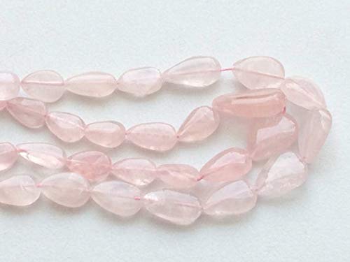 BEADS GEMSTONE 1 Strand Natural Rose Quartz Beads, Rose Quartz Plain Pear Beads, Straight Drill Birne, Rose Quartz Necklace 9mm-15x18mm, 13 Inch Code-HIGH-17512, Edelstein Metall Stein von WORLD WIDE GEMS