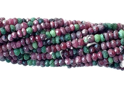 BEADS GEMSTONE 1 Strand Natural Rubin Zoisite Beads, Natural Ruby Zoisite Faceted Rondelle Beads, 3-3,5mm, Tiny Beads, Ruby Zoisite Necklace, 13 Inch Code-HIGH-17805 von WORLD WIDE GEMS