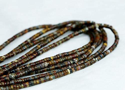 BEADS GEMSTONE 1 Strands Natural Brown Pietersite Jasper Tube Loose Beads BaHIGHel Säule Small Wheel 3x6mm 02926 Code-HIGH-29951 von WORLD WIDE GEMS