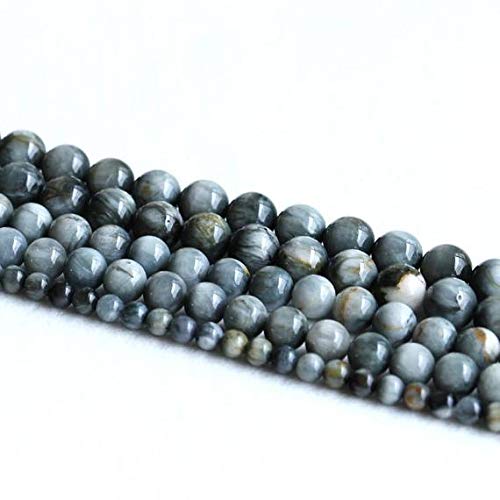 BEADS GEMSTONE 1 Strands Natural Gray Falcon's Eye Eagle Eye Stone Semi-precious stones Round Loose Beads 4mm 16 Inch Long 05207 Code-HIGH-29708 von WORLD WIDE GEMS