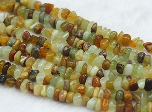 BEADS GEMSTONE 1 Strands Natural Green Yellow Rainbow nephrit Jade Nugget Free Form Loose Beads 6x9mm 15 Inch Long 03876 Code-HIGH-30281 von WORLD WIDE GEMS