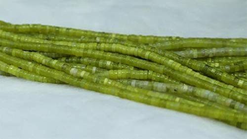 BEADS GEMSTONE 1 Strands Natural Korea Olive Jade Tube Loose Beads BaHIGHel Säule Small Wheel 2x4mm 02930 Code-HIGH-29814 von WORLD WIDE GEMS