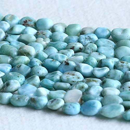 BEADS GEMSTONE 1 Strands Natural Minican Blue Larimar Nugget Free Form Filet IHIGHegular Pebble Beads Fit Jewelry 6-7mm 15.5 Inch Long 05276 Code-HIGH-22970 von WORLD WIDE GEMS