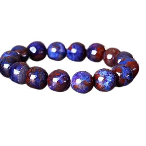 BEADS GEMSTONE 1 Strands Natural Purple Blue Sugilite Stretch Finish Herren Armband Runde Große Perlen 13mm 05020 Code-HIGH-23233, Edelstein Metall Stein von WORLD WIDE GEMS