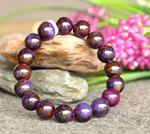 BEADS GEMSTONE 1 Strands Natural Purple Sugilite Stretch Finish Bracelet Round Beadds Cards, 11,2mm 03761 Code-HIGH-23363 von WORLD WIDE GEMS