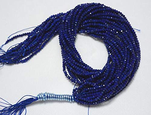 BEADS GEMSTONE 10 Strände, AAA Lapislazuli Beads, Lapislazuli Edelstein, 3mm Perlen, Faceted Rondelle, Edelstein für Schmuck, 16 Zoll Code-HIGH-24246 von WORLD WIDE GEMS