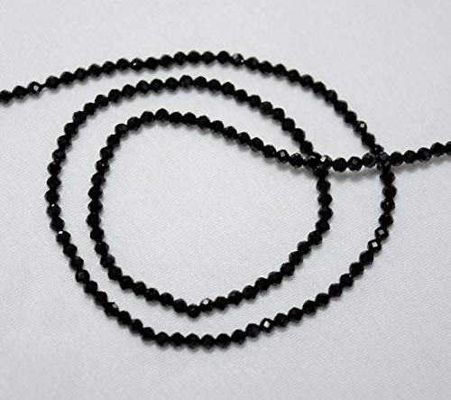 BEADS GEMSTONE 10 Strände, Black Spinell Beads, Black Spinell Edelstein Stein, 2mm Perlen, Micro Faceted Rondelle, Edelsteinperlen, 13,5 Zoll Code-HIGH-30666 von WORLD WIDE GEMS