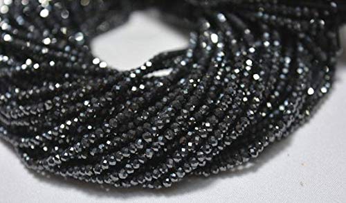 BEADS GEMSTONE 10 Strände, Gun Metal Beads, Hematite Faceted Rondelles Beads, Edelstein für Schmuck, 2,50mm Perlen, 12,5 Zoll Code-HIGH-30944 von WORLD WIDE GEMS