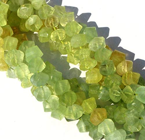 BEADS GEMSTONE 10 Zoll 8mm Natural Prehnite Edelstein Faceted Twisted Rondelle Perlen Code-HIGH-42601 von WORLD WIDE GEMS