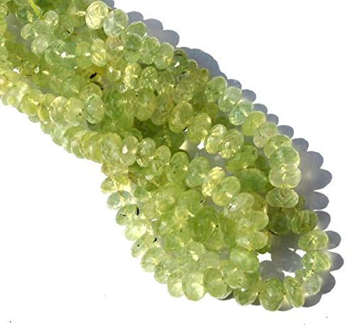 BEADS GEMSTONE 11 Zoll 10-13 mm Natural Prehnite Edelstein Faceted Rondelle Perlen Code-HIGH-42624 von WORLD WIDE GEMS