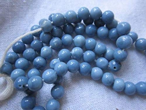 BEADS GEMSTONE 13 Zoll natural blue opal plain round perlen one strand 5mm-6mm code-HIGH-40269 von WORLD WIDE GEMS