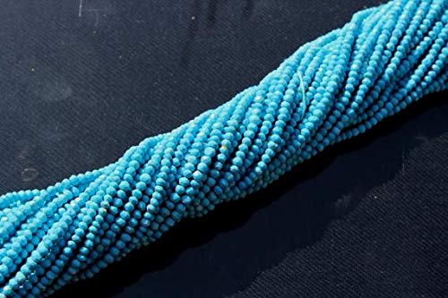 BEADS GEMSTONE 14 Inch 3,5mm Natural Turquoise Faceted Rondelle Beads, Turquoise Edelstein Lose Perlen, Semiprecious Edelsteine Perlen Code-HIGH-42605 von WORLD WIDE GEMS