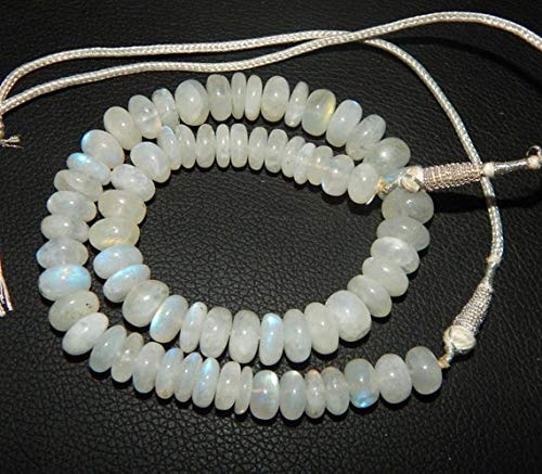 BEADS GEMSTONE 18 Inch Long Full Beach Natural AA RAINBOW MOONSTONE Smooth Edelstein rondelle Perlen 11-14 mm 1 Strand Code-HIGH-47313 von WORLD WIDE GEMS