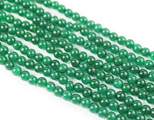 BEADS GEMSTONE 2 Strände Smaragd Grün Jade Glatte Runde Kugel Edelstein Lose Perlen Strand 14 Zoll Lange 5mm Code-HIGH-20897, Edelstein Metall Stein von WORLD WIDE GEMS